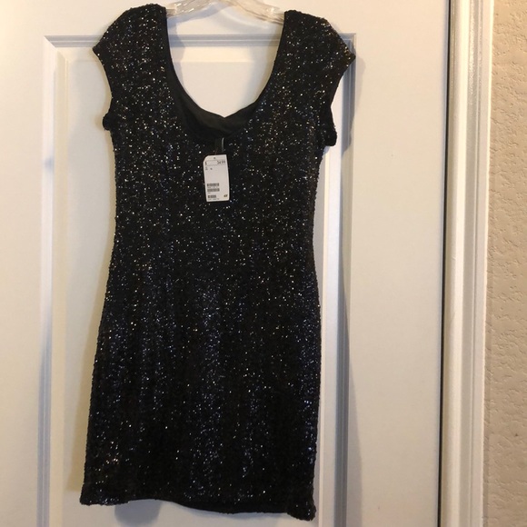 H&M Dresses Black Sequin Hm Party Dress Poshmark